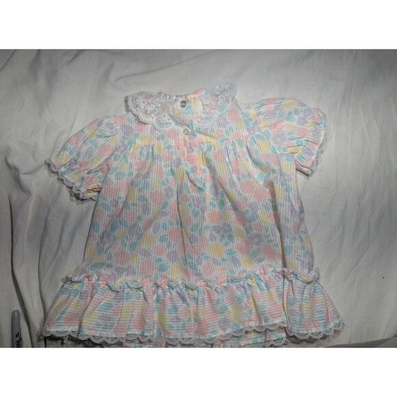 Cuddle Teen Cottage Core Vintage 90s Floral Pastel Dress 3T Ruffles Lace Toddler - Picture 4 of 4